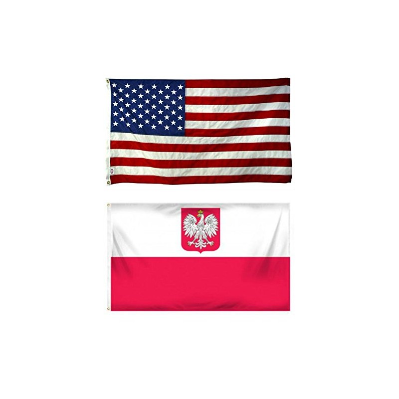 AES Wholesale Combo USA American & Poland Polish Eagle 12"x18"