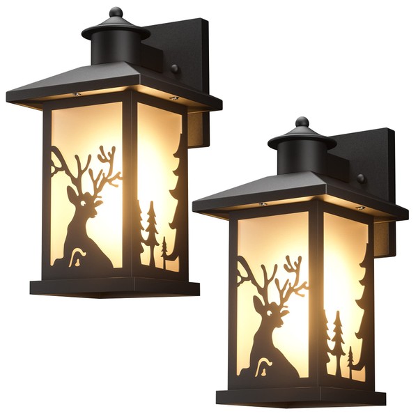 JAYNLT 2 Pack Outdoor Wall Sconce, Waterproof Exterior Wall Lights