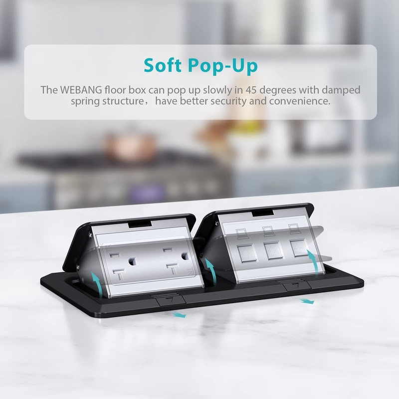 WEBANG Dual Pop-Up Floor Box Electrical Kit, 20A Tamper Resistant