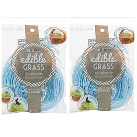 Grandys Candys Edible Easter Grass- Green Apple, Blueberry, Strawberry, & Multi Flavored Bundle-Fun and Delicious Way to Complete Your Easter Baskets -Blueberry- 2 Individual Packages of Blueberry Edible Easter Grass