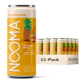 NOOMA - Performance Energy Drink - Pre Workout Drink - Nootropics, Adaptogens + Electrolytes - 120mg Clean Caffeine, 15 Calories & 2g Sugar - Pineapple Mango -12 Pack -12oz ea.