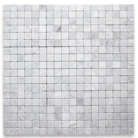 Stone Center Online Carrara White Marble 2x2 Square Mosaic Tile Tumbled Kitchen Bath Wall Floor Backsplash Shower (1 Sheet)