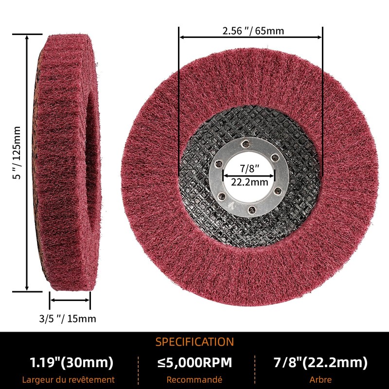 SI FANG 12.5 x 2.2cm Nylon Fiber Sanding Disc, 8