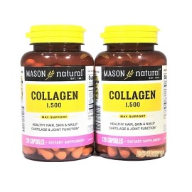Mason Natural Collagen , Biotin & Vitamin C 1500 120 Capsules pack of 2 bottles