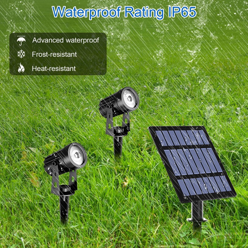 T-SUN 2W Solar Spotlights, LED Solar Powered Landscape Lights Outdoor