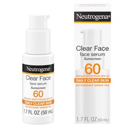 Neutrogena Clear Face Serum Sunscreen with Green Tea, Broad Spectrum SPF 60,