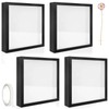 4 Pack 12x12 Shadow Box Frame, Wood Deep Large Shadow