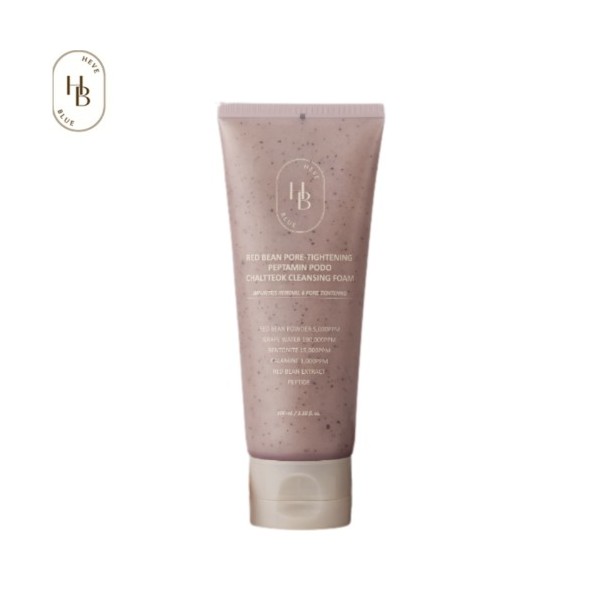 HEVE BLUE Red Bean Pore-tightening Peptamin Podo Chaltteol Cleansing Foam