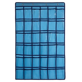 SAVORLIVING Over Door Hanging Organizer Cell Phone Hanging Classroom Chart Wall Door Closet Hanging Durable Fabric Storage Bag (Blue, 36)