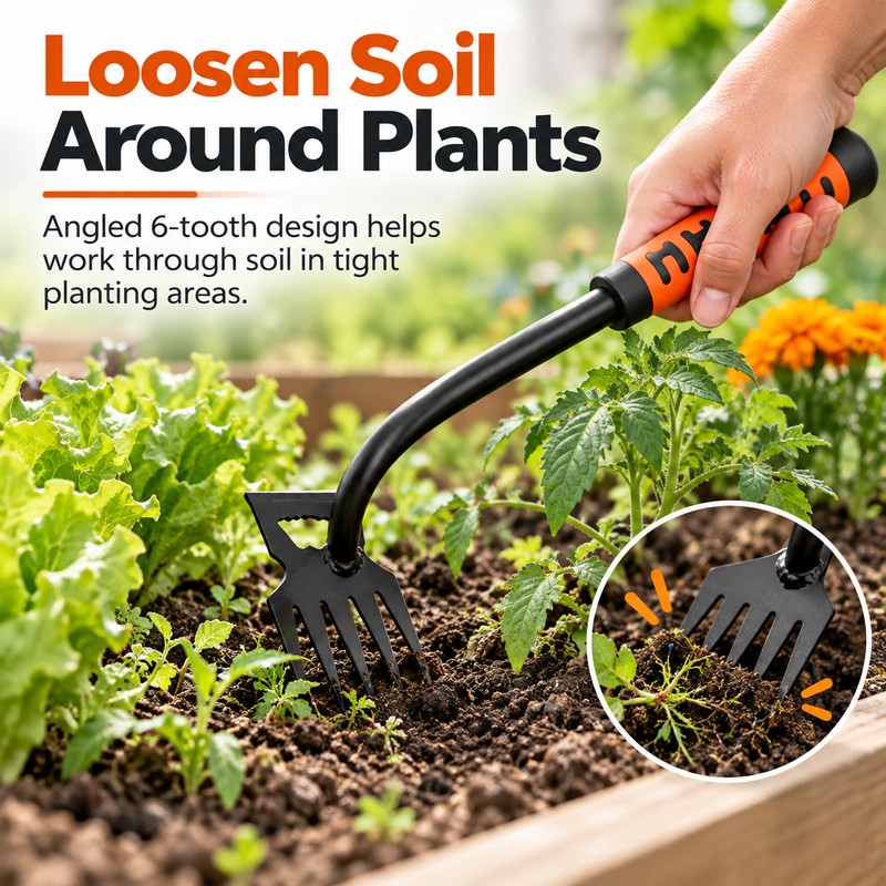 Long-Handled Manual Weeding Tool for Garden Care – Carbon Steel