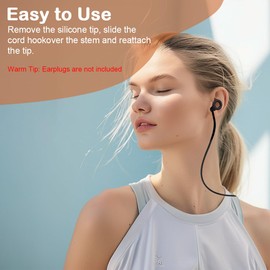 2 PCS Earplugs Connector Cord,Soft Earplugs Connector Cord Flexible Earplugs Strap Preventing Earplugs from Falling for Earplugs with Removable