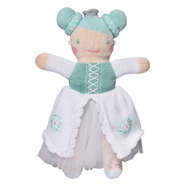 Zubels Baby Girls' Hand-Knit Charlotte The Ice Princess Doll, All-Natural Fibers, Eco-Friendly, 18-Inch Plush