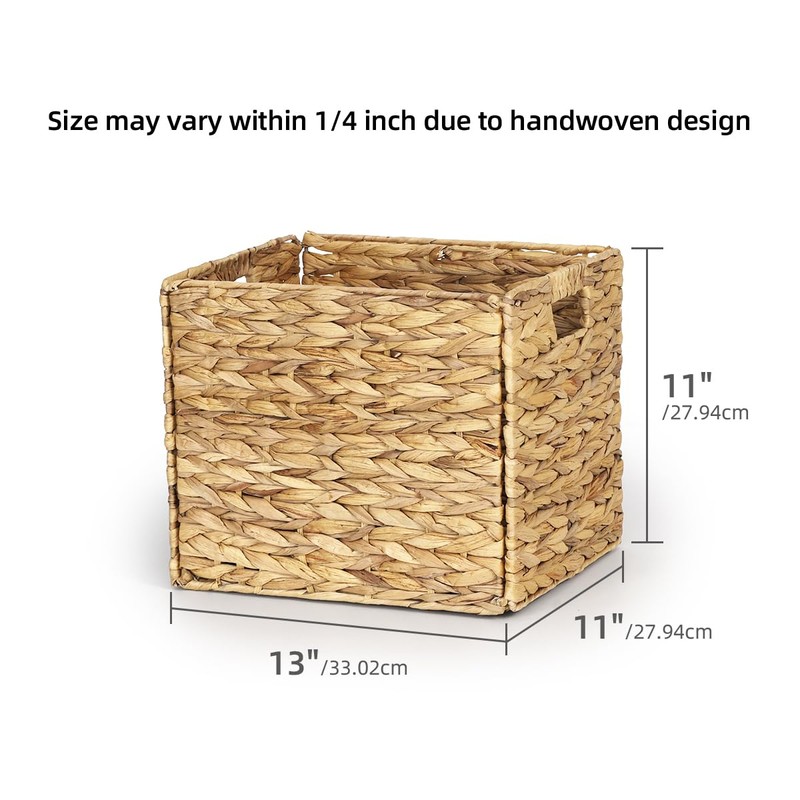 WEAVELYRICS 4 Pack 13 x 11in Rectangular Wicker Storage Bins,
