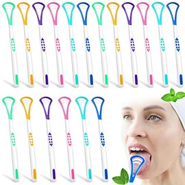 18 Pcs Tongue Scraper Cleaner, Colorful Tongue Cleaner, Oral Care Scrapers Kits Plastic Tongue Brush for Reducing Bad Breath Adults Kids Healthy Oral Care Tools Easy to Use