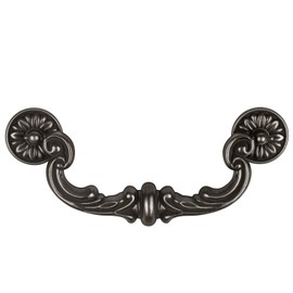 MuDuJia 4-Pack 6" Hole Center Large Drop-Down Bail Dresser Pull Handle Bail Drawer Pull Swing Drawer Pulls Rustic Vintage Style Antique Black Bronze Kitchen Cabinet Hardware 7.3" Total Length (4)