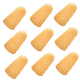 KOMBIUDA 20pcs Rubber Fingertip Protectors Static Finger Sleeves for Electronics Banking Non Slip Dotted Grip Durable Precision Fit for Safe Data Handling