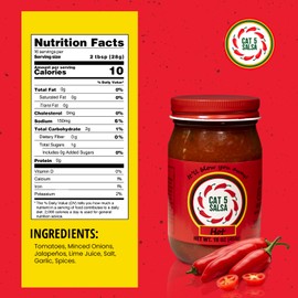 Cat 5 Salsa - Hot Chili Sauce - Bold Blend of Tomatoes, Jalapeños, Onions & Garlic - Small Batch, Storm-Inspired Flavor Punch - 16 oz (1 Pack)