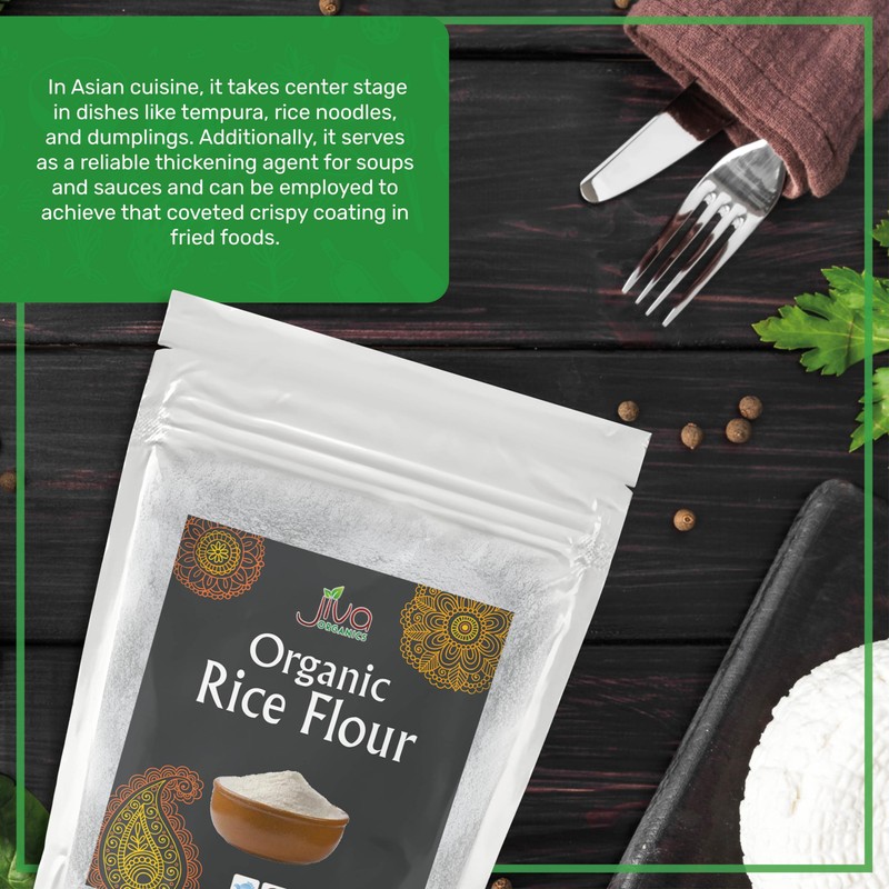 Jiva Organics Premium White Rice Flour 2 LB Bag -