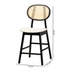 Baxton Studio Darrion Counter Stools, Set of 2, Cream/Black/Light Brown