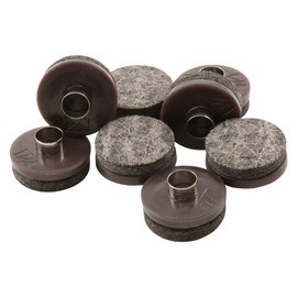 Nail-on, 1" Heavy Duty Felt Pads for Wood Furniture and Hard Surfaces (8 piece) - Brown, Round
