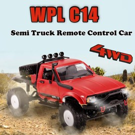 The perseids RC Crawler Offroad RC Truck WPL C14 RC Rock Crawler 4x4 1/16 Scale Remote Control Trucks, 2.4G Semi Trucks All Terrain Car RTR Hobby RC Pickup for Adults