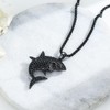 KiiKii Shark Necklace 925 Sterling Silver Shark Pendant Chain Ocean