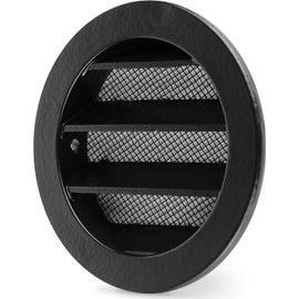 calimaero® WSGB 3" Inch Black Round Metal Air Vent Grill Cover Flat Louver with Fly Screen Fits Only with Metal Ducts