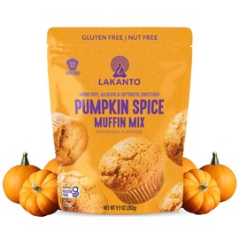 Lakanto Pumpkin Spice Muffin Mix - Gluten Free, Nut Free, Sweetened with Monk Fruit, Allulose, Erythritol, Pumpkin Spice Bread, Fluffy, Great Tasting, Easy to Bake (9.9 Oz)
