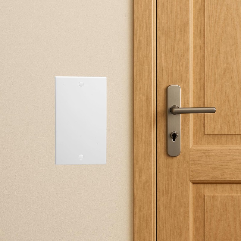 Tabanzhe 1pc Double Blanking Plate Cover 2 Gang Universal White