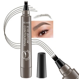 Kaely Magical Precise Waterproof Brow Pen,Suake Eyebrow Contouring Pen,4 Tip Eye Brow Pencils for Women Makeup,lapiz de cejas 3d Microblading Eyebrow Pen Pencil,24h Smudge Proof,04 Grey Brown