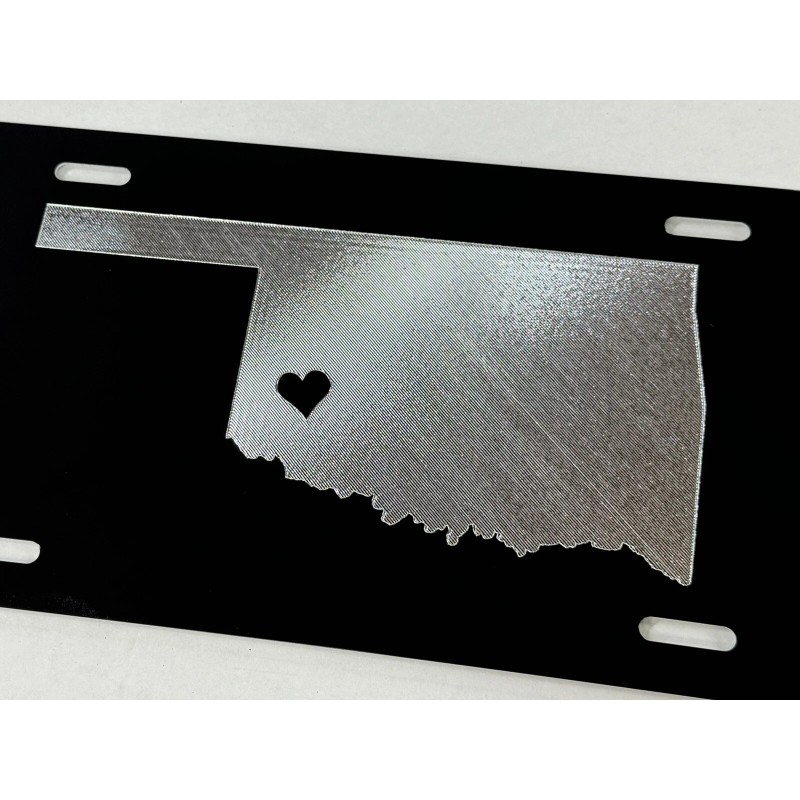 Diamond Etched Products Oklahoma OK State Car Tag Diamond Etched