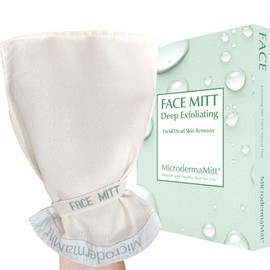 MicrodermaMitt MicrodermaMitt Deep Exfoliating Mitt Scrub for Face, Lips & Neck - Dead Skin & Blackheads Remover - Gentle Facial Scrubber - Exfoliator Glove for Shower - Women Skin Care