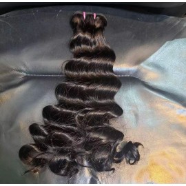 Single Donor Fumi Bouncy Curly Hair Cuticle Aligned Hair Vietnamese Burmese Curly Hair Loose Deep Wave Bundles with Lace Closurecolor: loose deep, Stretched Length: 16 Inches