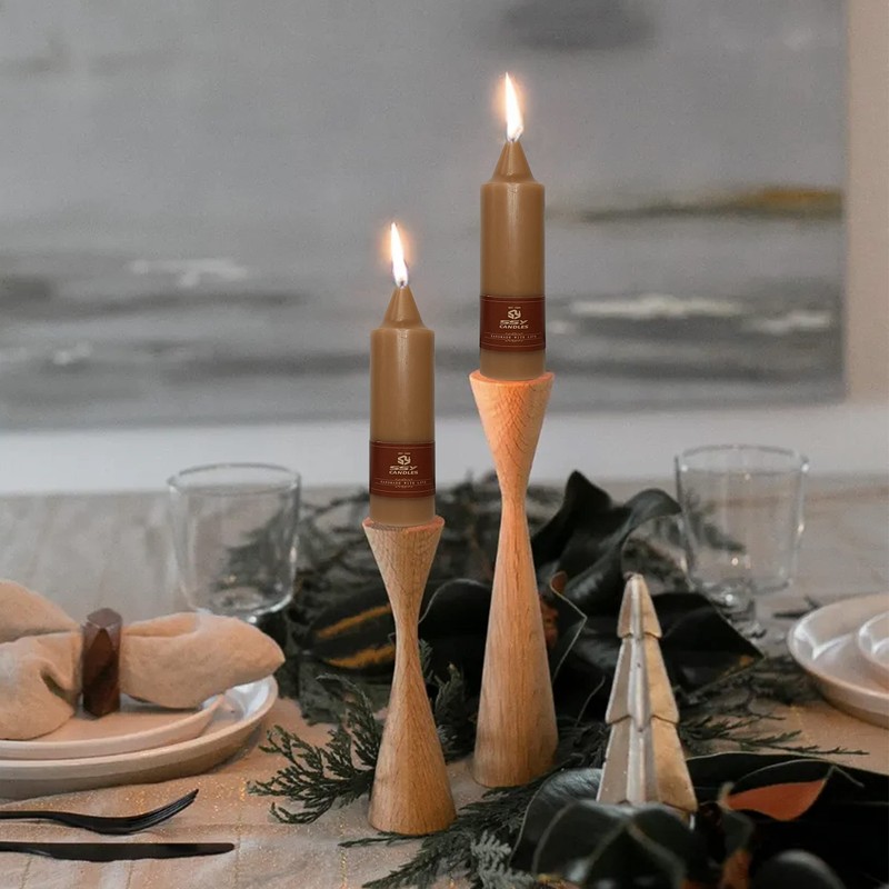 5 Inch Short Taper Candles Handmade Unscented Smokeless Set of