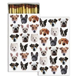 HomArt Large Decorative Dog Squad Candle and Fireplace Wood Matches (Set of 10)