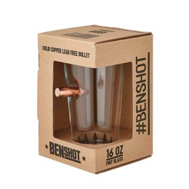 BenShot Bulletproof Dad Pint Glass with Real 0.50BMG Bullet - 16oz | Made in the USA