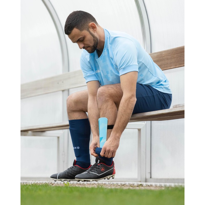 JAKO Unisex Schienbeinschoner River Classic, SkyBlue/Navy/Coral, S