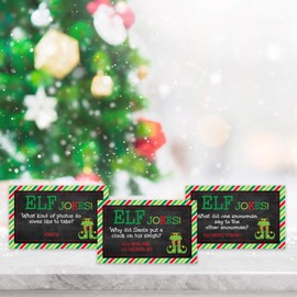 24 Elf Holiday Jokes- Fun Festive Daily Activity for Your Magical Elf, Lunchbox Notes, Santa North Pole Decorations, Holiday Tradition, Xmas Magic Prop for Kids