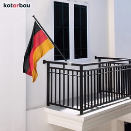 KOTARBAU® Flag Holder 1 Compartment for a Flag Pole Mounting on Balustrade 170 mm Powder Coated Grey Flagpole Holder Flag Powder Coated Flag Pole