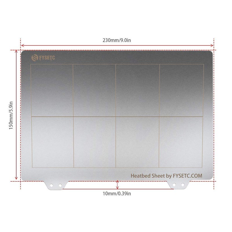TOAIOT 230x150mm Spring Steel 3D Printing Plate with PEI +