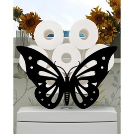 Funny Animal Decorative Toilet Paper Holders, Metal Free Standing Toilet Paper 8 Rolls Holder, Toliet Paper Storage Organizer, Bathroom Farmhouse Decor Accessories (Butterfly)