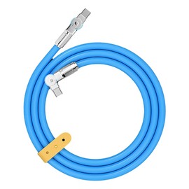 Aswalling 180° Swivel Double Elbow Mech Data Cable Type-C to Type-C Fast Charging & Data Transfer Cable for Tablets and Laptops 2m