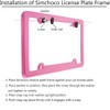 Pink License Plate Frame, 2 PCS License Plate Holder, Universal