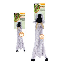 SPOT Skinneeez Crinklers | Stuffless Dog Toys with Squeaker For Small Dogs | Crinkle Toy For Small Puppies | 14" | Goat Design | By Ethical Pet