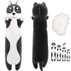 Mikytoper Long Dog Plush Pillow - Soft Husky Plushie Stuffed Animals Plushie Pillow kawaii Long Husky Dog Plushie Pillow Gift for Kids Adult, Cute Home Decoration (70CM)