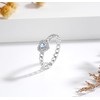 Stackable March Birthstone Rings for Women: 925 Sterling Silver Blue