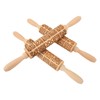3pcs Wooden Embossed Rolling Pin, Practical Engraved Embossing Rolling Pin