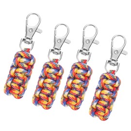 uxcell 4pcs Paracord Zipper Pulls, 3.1" Paracord Lanyard Keychain for Backpacks, Tents, Trolley Cases, Traveling Cases, Jackets, Multicolor