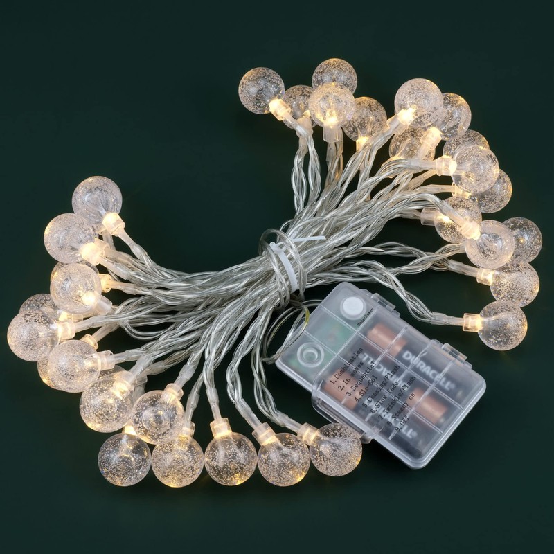 SWEET SHINE 35 Count Bubble Globe String Lights with Battery