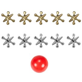 Games-dix Piezas Gold and Metal s 1 Red Rubber Hinchable Balls clásico Favor niños y Adultos